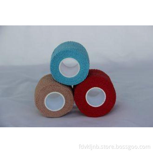 Breathable Self adhesive Cotton Elastic Bandage Hand Tearab